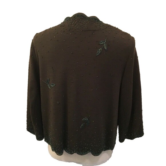 Vintage Grace Taylor Women's Beaded Jacket Size 16.5 US 8 (MEDIUM) Green Wool - Picture 7 of 9